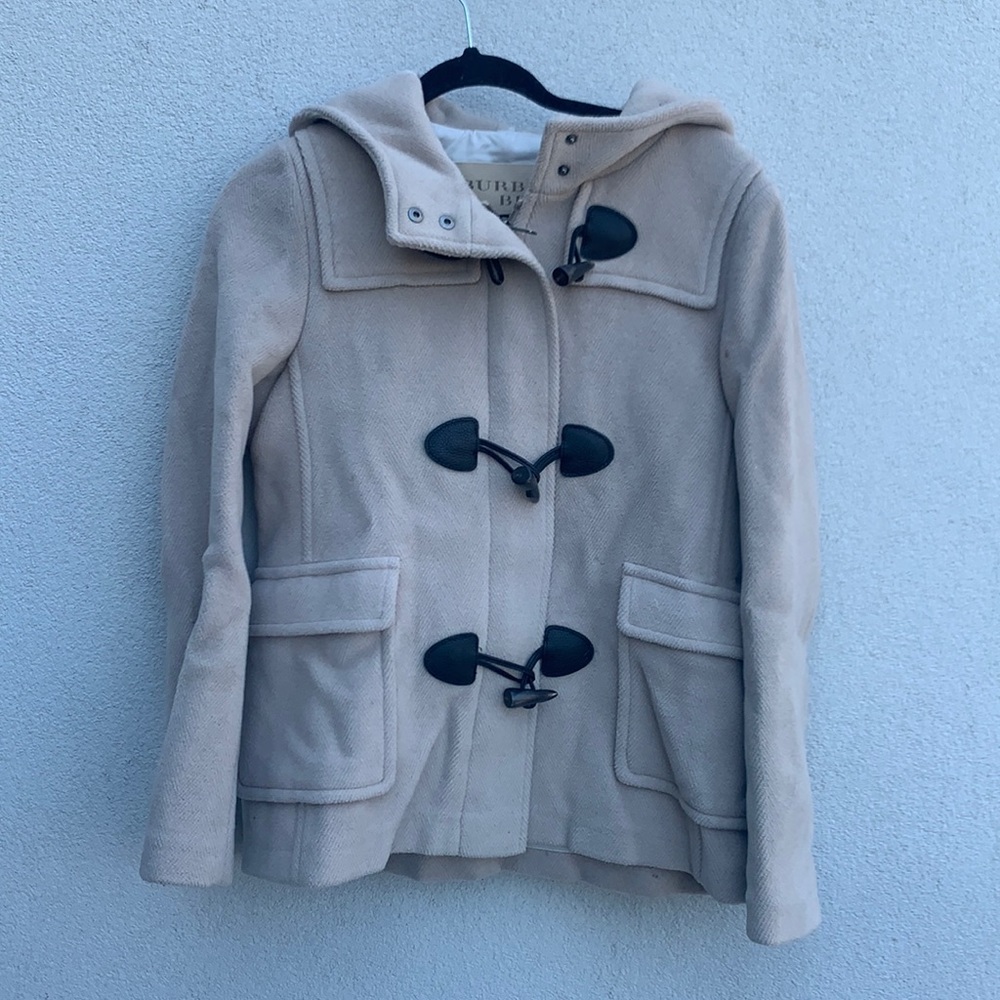 Burberry 100% Wool Tan Pea Coat